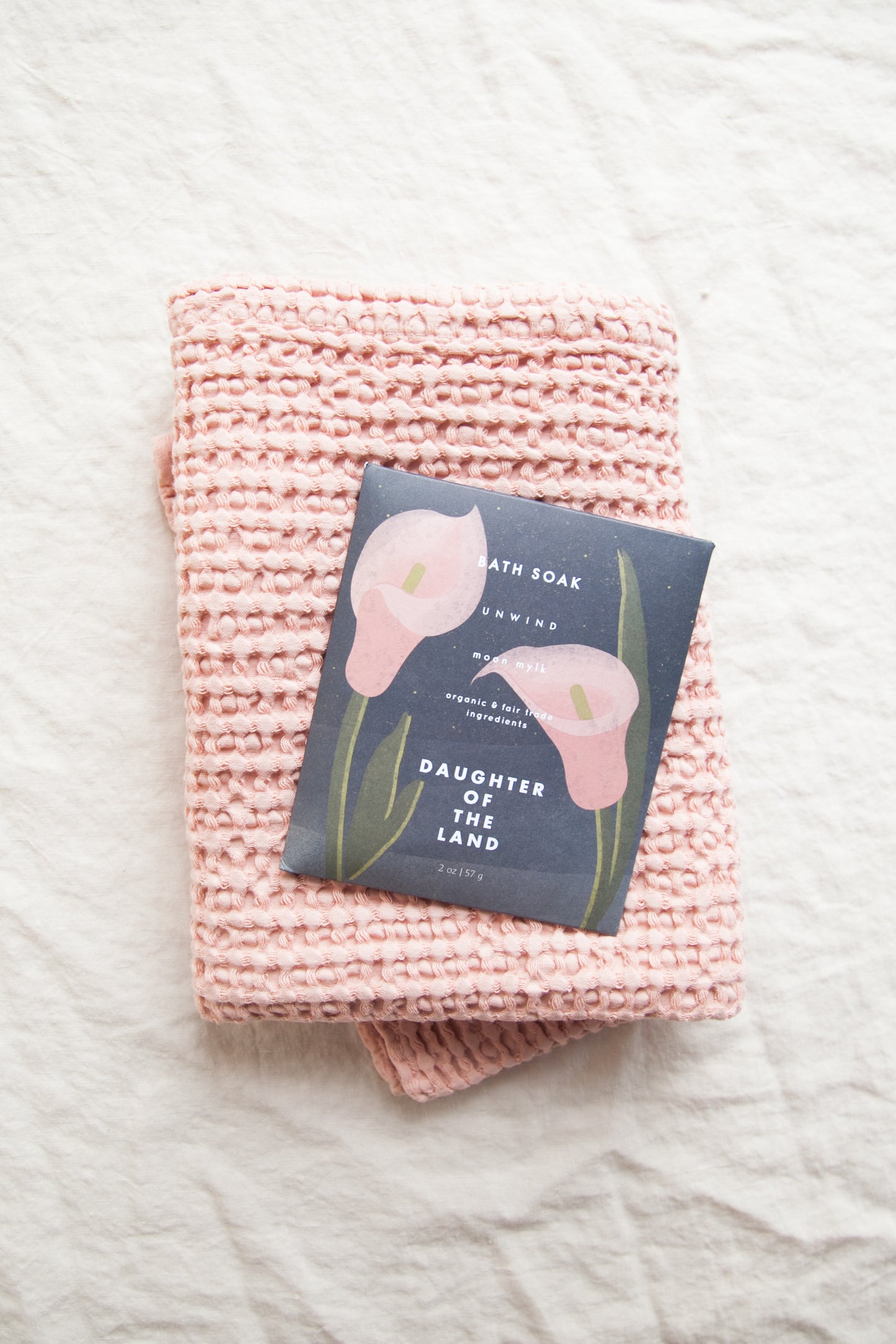 Cotton Waffle Weave Towel / Blush