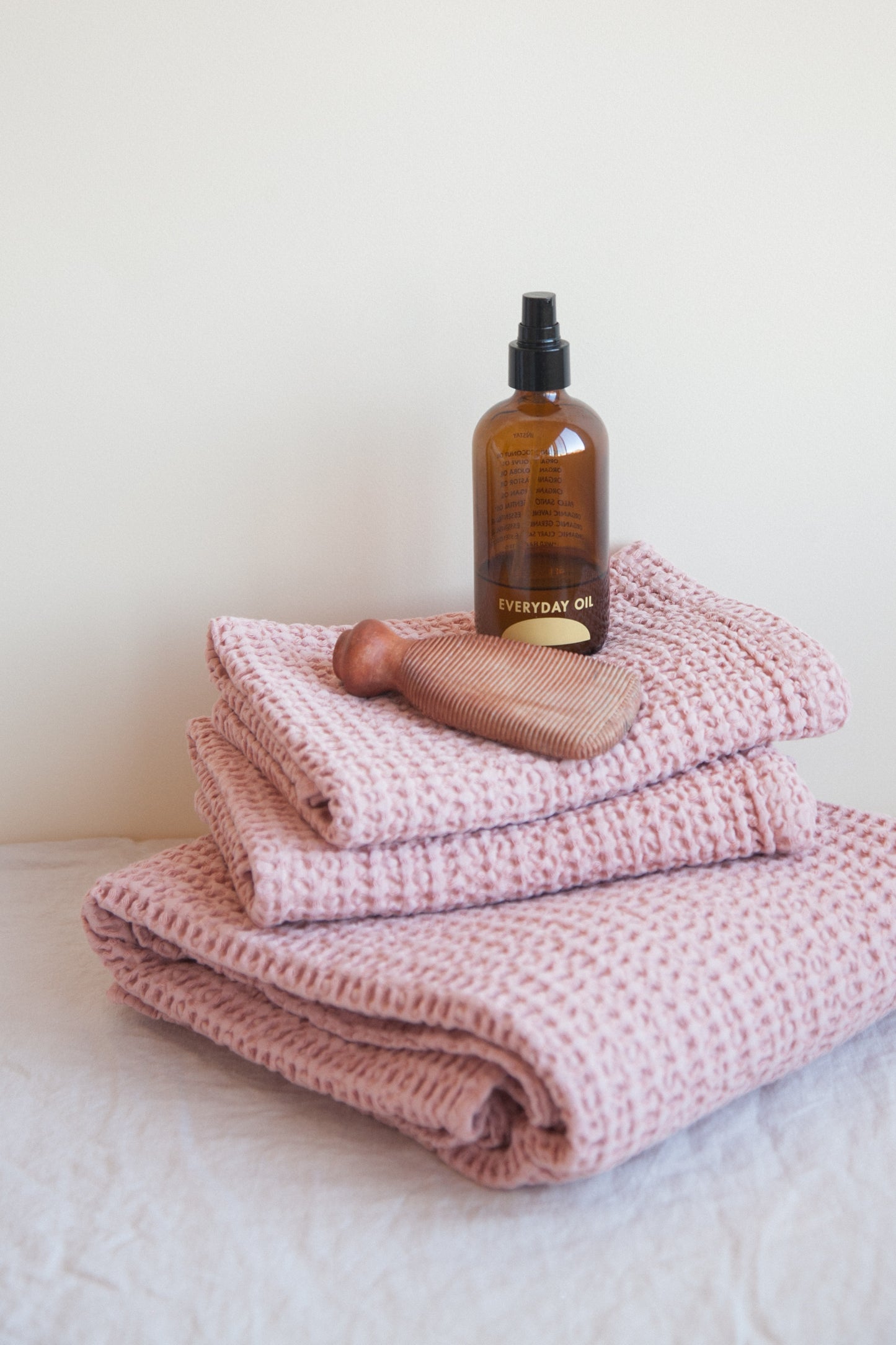 Cotton Waffle Weave Towel / Blush