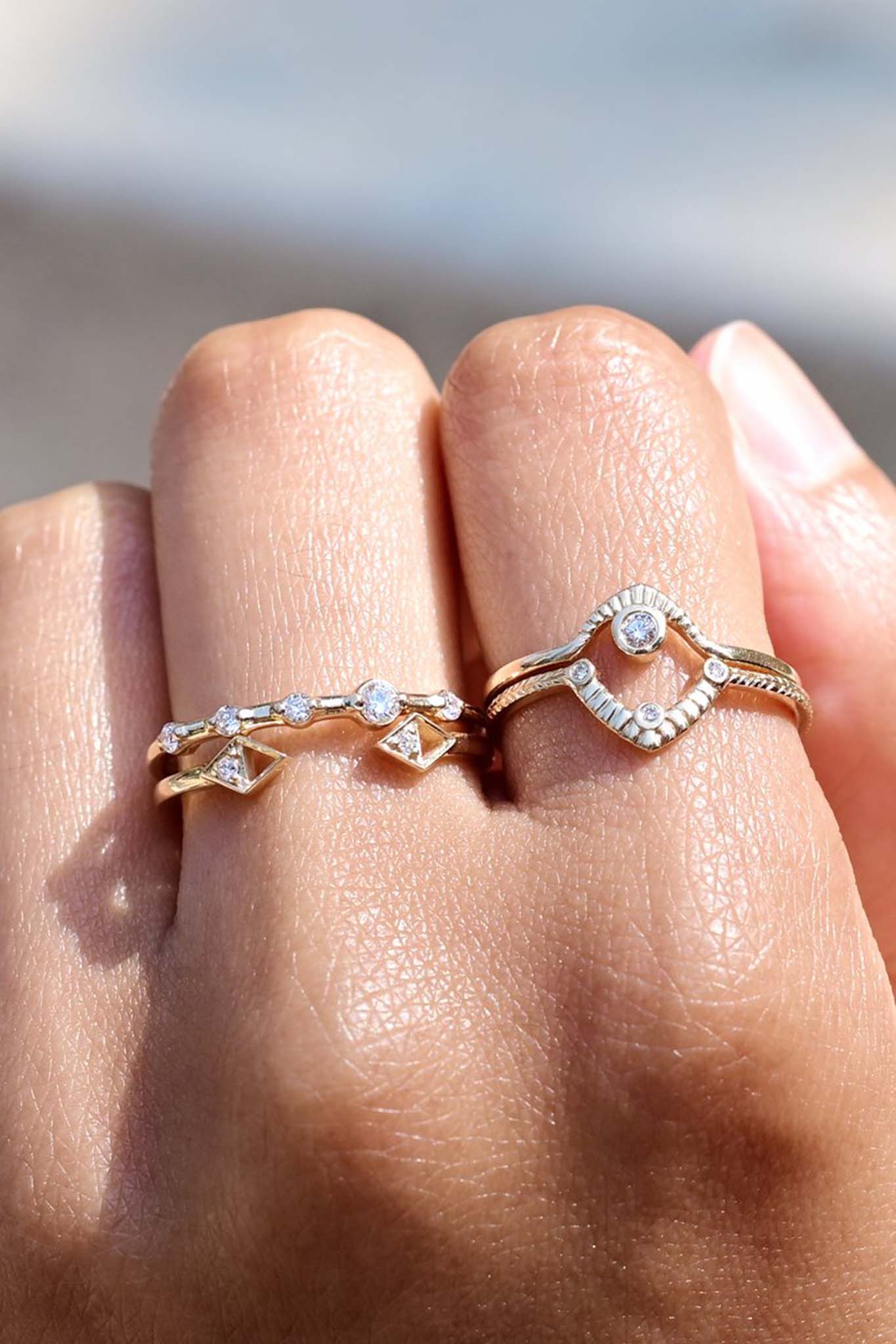 Clashmore Ring / White Diamond + 14K Gold