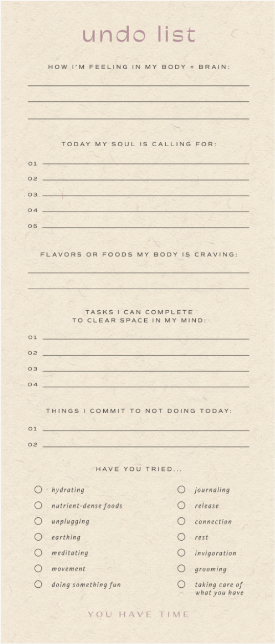 Undo List